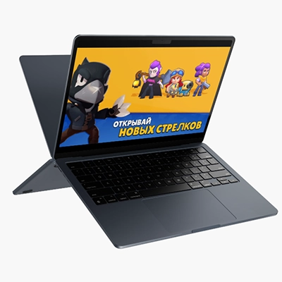 Ноутбук с игрой Brawl Stars