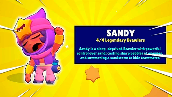 Персонаж Сэнди из игры Brawl Stars Персонаж Сэнди из игры Brawl Stars