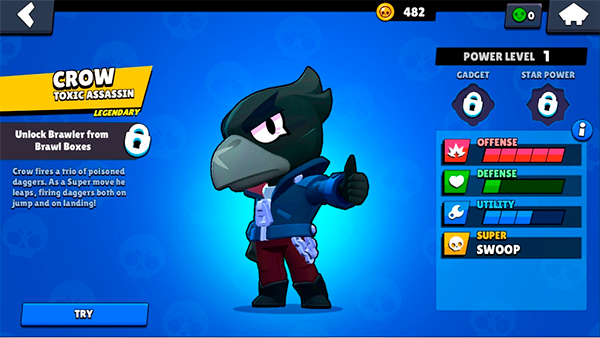 Ворон — легендарный боец Brawl Stars