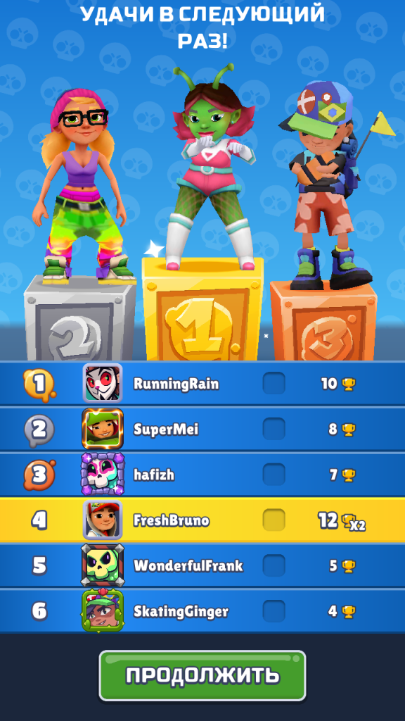 Subway Surfers и Brawl Stars: жаркий сезон-кроссовер рейтинг гонки